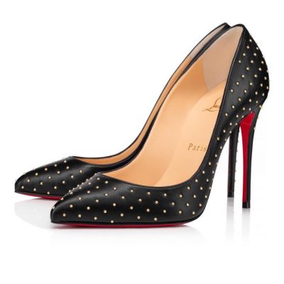 Tacones Pigalle Follies Plume Christian Louboutin Mujer - Negros/Dorados - 1215009M072